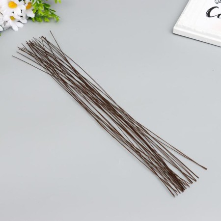 Wire for creativity "Florico" 0.55 mm, 30 pcs, 40 cm, in paper braid, brown