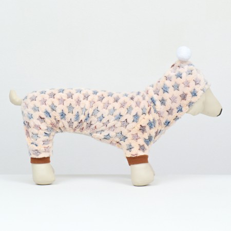 Assumes "Stars" with a hood, size 2xl (DS 45 cm, Osh 45 cm, og 55 cm), beige-1