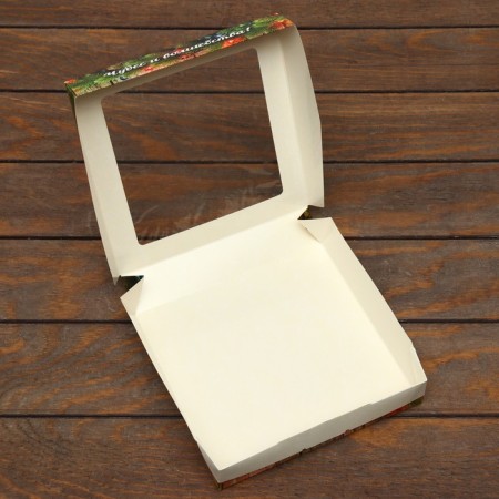 Folding box with the "Merry Christmas" window 20 x 20 x 4 cm-4