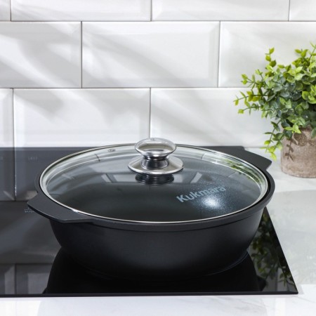 Frying "Tradition", 3 l, d = 26 cm, glass cover, anti -stick coating, black color-4