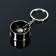 Cartage keychain, disk, metal, dark chrome