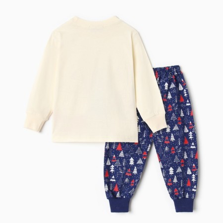Pajamas for the boy, the color is light beige/blue, height 110 cm-9