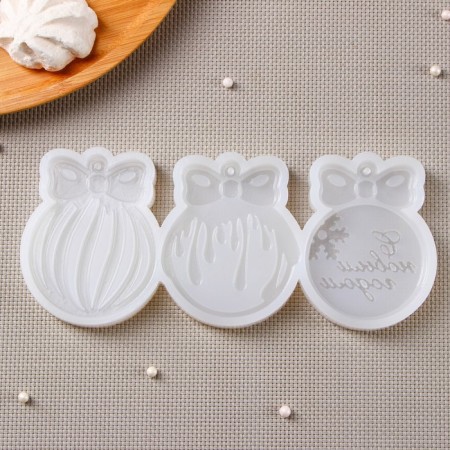 Silicone form "Christmas tree toys", 3 pcs, transparent color-1