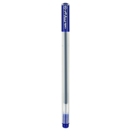 Gel pen Cello "My Gel" Knot 0.5mm, blue ink, soft letter, matte transparent case-1