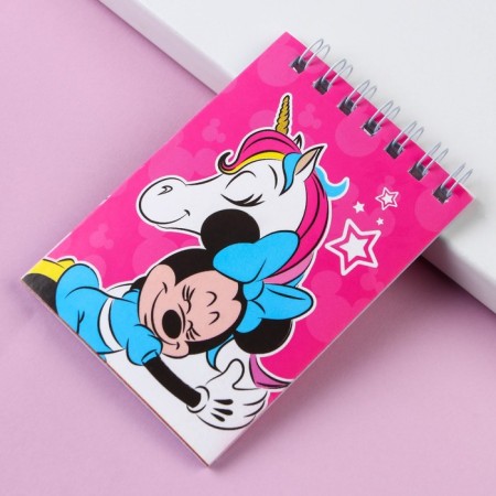 Notepad A7 32 l, on the crest, Minnie and Unicorn, Minnie Mouse-1