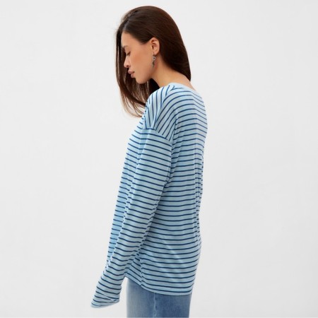 Longslewed female striped Mist ONESIZE, Blue-4
