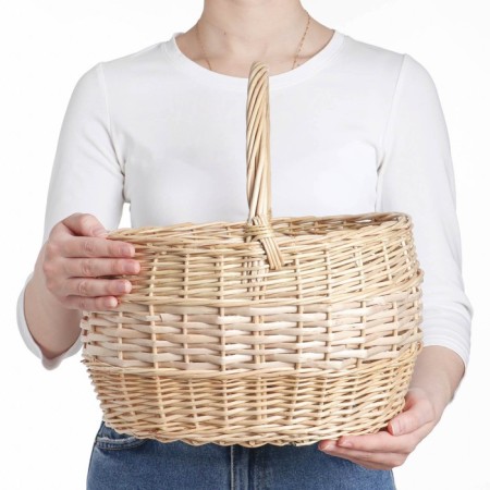 Mushroom basket, No. 1, 32 × 25 × 34 cm, 8 l, manual weaving, willow
