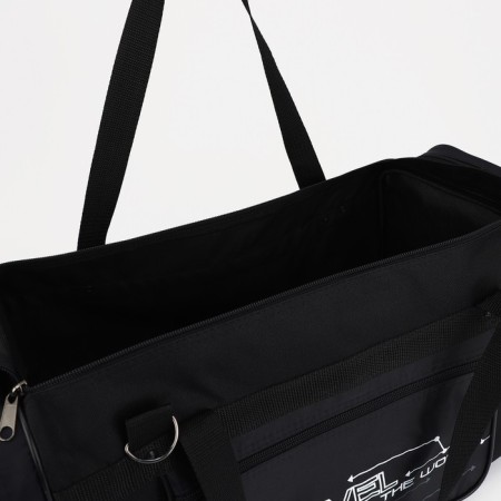 Road bag on lightning, 3 external pockets, a long belt, black color-2
