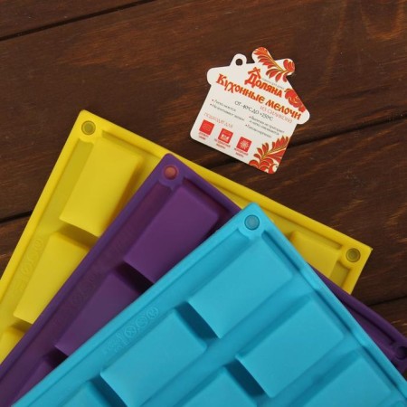 Form for sweets and chocolate of the “Eucks”, silicone, 29.5 × 17.5 cm, 20 cells (5 × 2.8 cm), Mix color-5