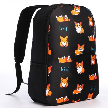 School backpack with the Penal "Corgi", 42x28x13 cm, black color-2