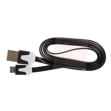 Luazon cable, microUSB - USB, 1 A, 1 m, flat, black-2