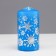Candle - New Year's "Snowflakes" cylinder, 5x10 cm, blue with silver, mix