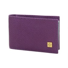 Case for business cards with Purpur plastic unit, matte leather, purple color