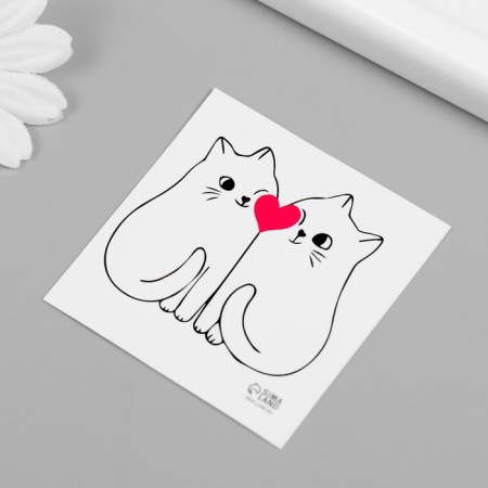 Tattoo on the body Black "cats" 6x6 cm-4