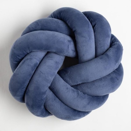Estel pillow, d = 33cm, blue color, velor