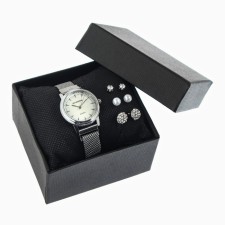Women's gift set BolingDun 2 in 1: Watch, earrings, D-2.8 cm