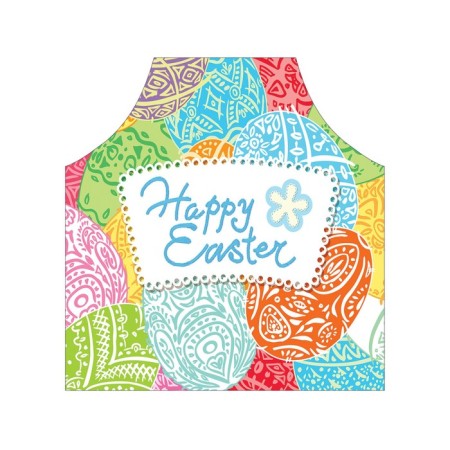 Apron kitchen with a photo print "Painted Easter eggs", adjustable, size OS-2