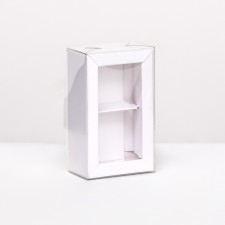 Folding box with a transparent lid, 10 x 6 x 3.5 cm, white