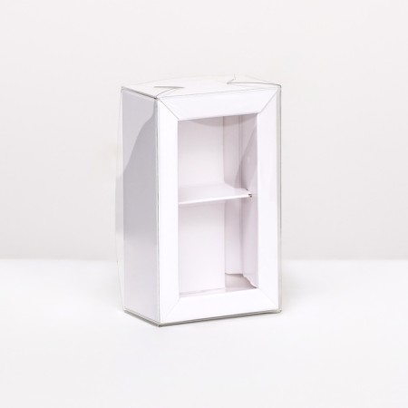 Folding box with a transparent lid, 10 x 6 x 3.5 cm, white