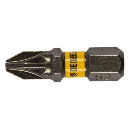 Denzel 11654 bit set, hexagonal profile, PZ2 x 25 mm, steel S2, 10 pcs.-1