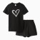 Homemade female set (T -shirt, shorts), black color, size 44