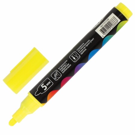 MARKER CHLOVA BRAUBERG "Pop-Art", 5mm, yellow, fluor. Wash, for smooth surface151528-1