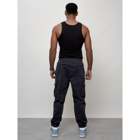 Cargo jeans men, size 48, dark gray color-10