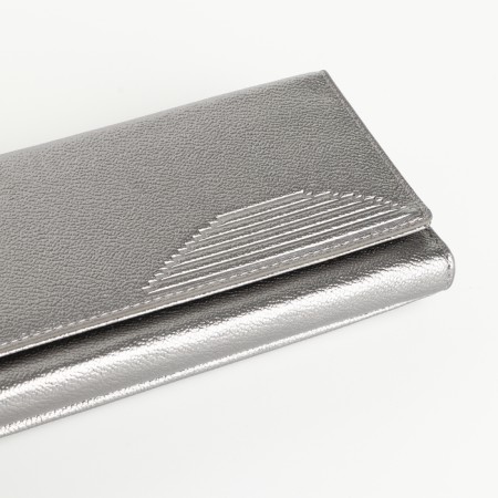 Women's wallet on magnets, silver color-2