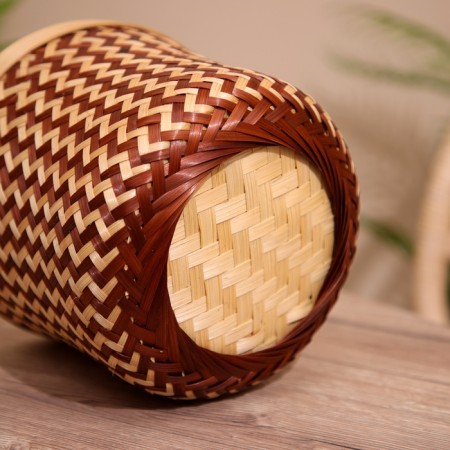 Wicker basket, from bamboo 20x20x17 cm-4