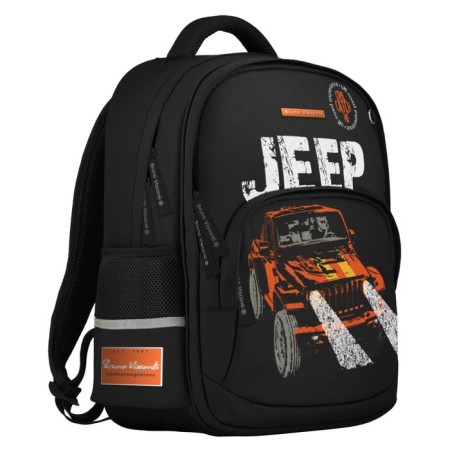 School backpack 40 x 30 x 19 cm, ergonomic back, Bruno visconti 12-002 + pencil case, jeep cross, black-2