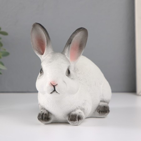 The piggy bank "Rabbit No. 1 is white with black tips" height 14 cm, width 10 cm, length 18 cm.-1