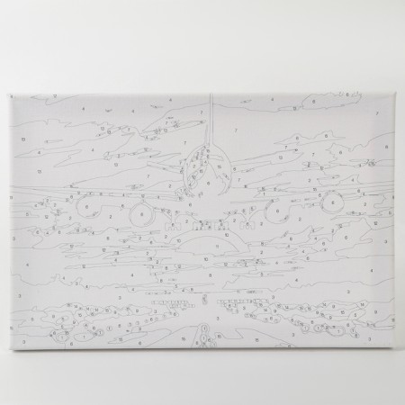 Picture on numbers with a subframe and garland "Airplane", 20 x 30 cm-6