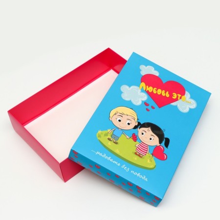 Gift box, lid is, the national team "Love is...", blue, 30 x 20 x 7 cm-2
