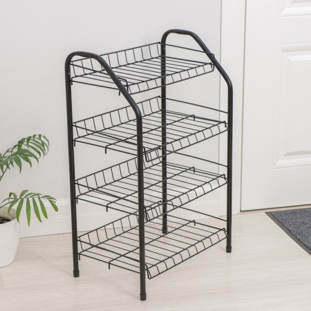 Shoe shelf collapsible, 4 tiers, 46 × 28 × 70 cm, black color-2