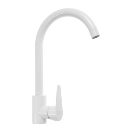 Kitchen mixer Zein Z2504, single -leaf, 40 mm cartridge, stainless steel, white-3