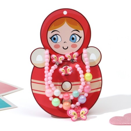 Set of children's “chosen” 4 subjects: clips, beads, bracelet, ring, butterfly, colored