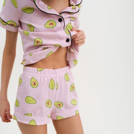 Female pajamas (shirt and shorts) KAFTAN AVOCADO p. 52-54, pink-5