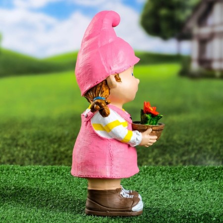 Garden figure "Girl with flowers" 33x15x14cm-1