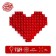 Foil ball 42 "Heart", pop-out, red color, under the air