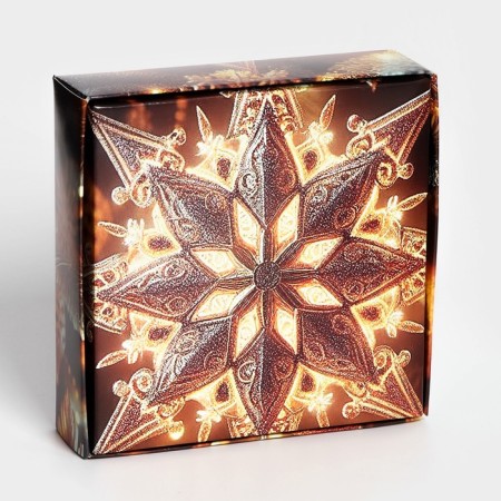 New Year. Box for 4 sweets "New Year's star", 12.6 x 12.6 x 3.8, confectionery packaging-2