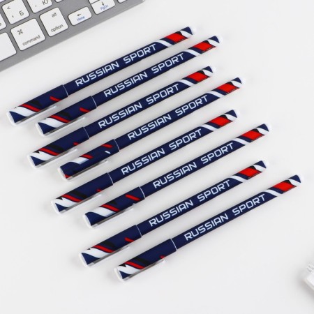 Handle Plastic with caps of ball "Russian Sport", blue paste, 0.7 mm-1