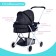 The stroller is universal for dolls, with a basket, a metal frame, mix