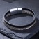 Bracelet unisex "power" balance, black color with silver, 21.5 cm