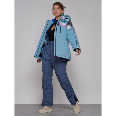Ski jacket female winter, size 58, blue color-5