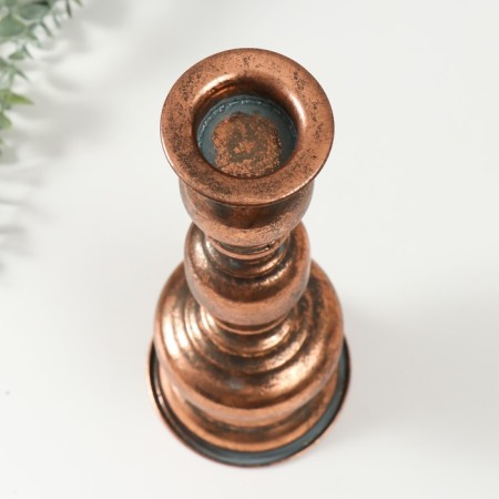 Summary Metal for 1 candle "Hermeta" aged bronze 13.5x13.5x36.5 cm-2