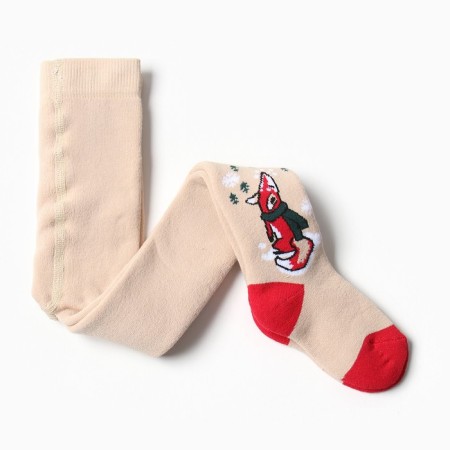 Pantyhose children's terry, beige color, height 110-116 cm
