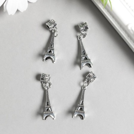 Bale with a suspension metal for the creativity "Eiffel Tower" silver 3.6 cm-1