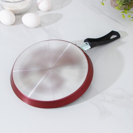 Pan pancake share Promo, d = 22 cm, plastic handle, anti -stick coating, burgundy color-8