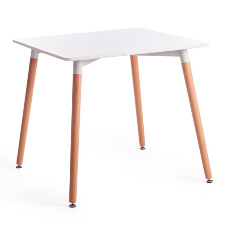 John table (Mod, T1003) MDF/tree, white/natural 80x80x75cm-1