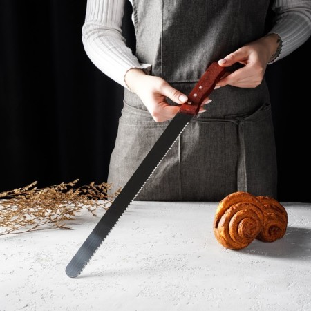 Biscuit knife large teeth Konfinetta, blade length 35 cm, wooden handle-5